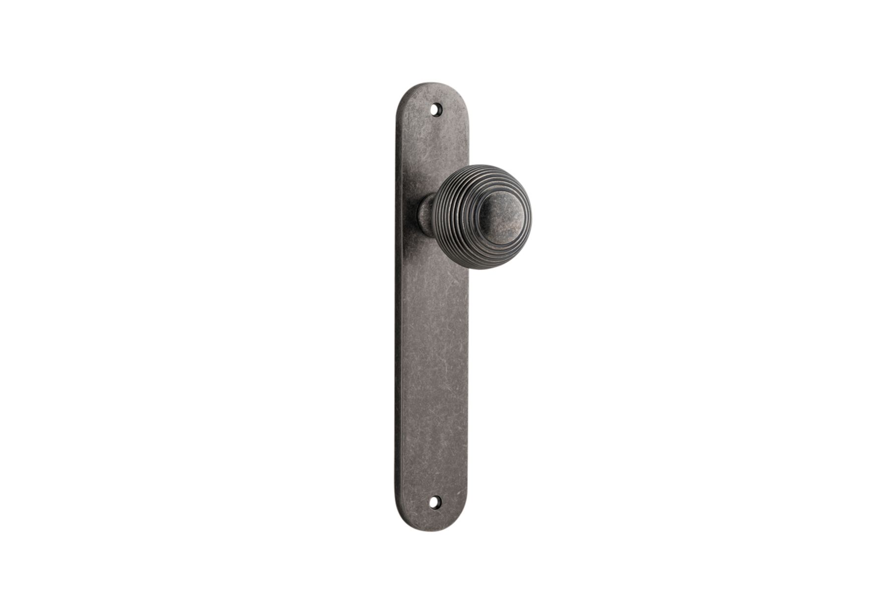 13836 - Guildford Knob - Oval Backplate - Distressed Nickel - Passage