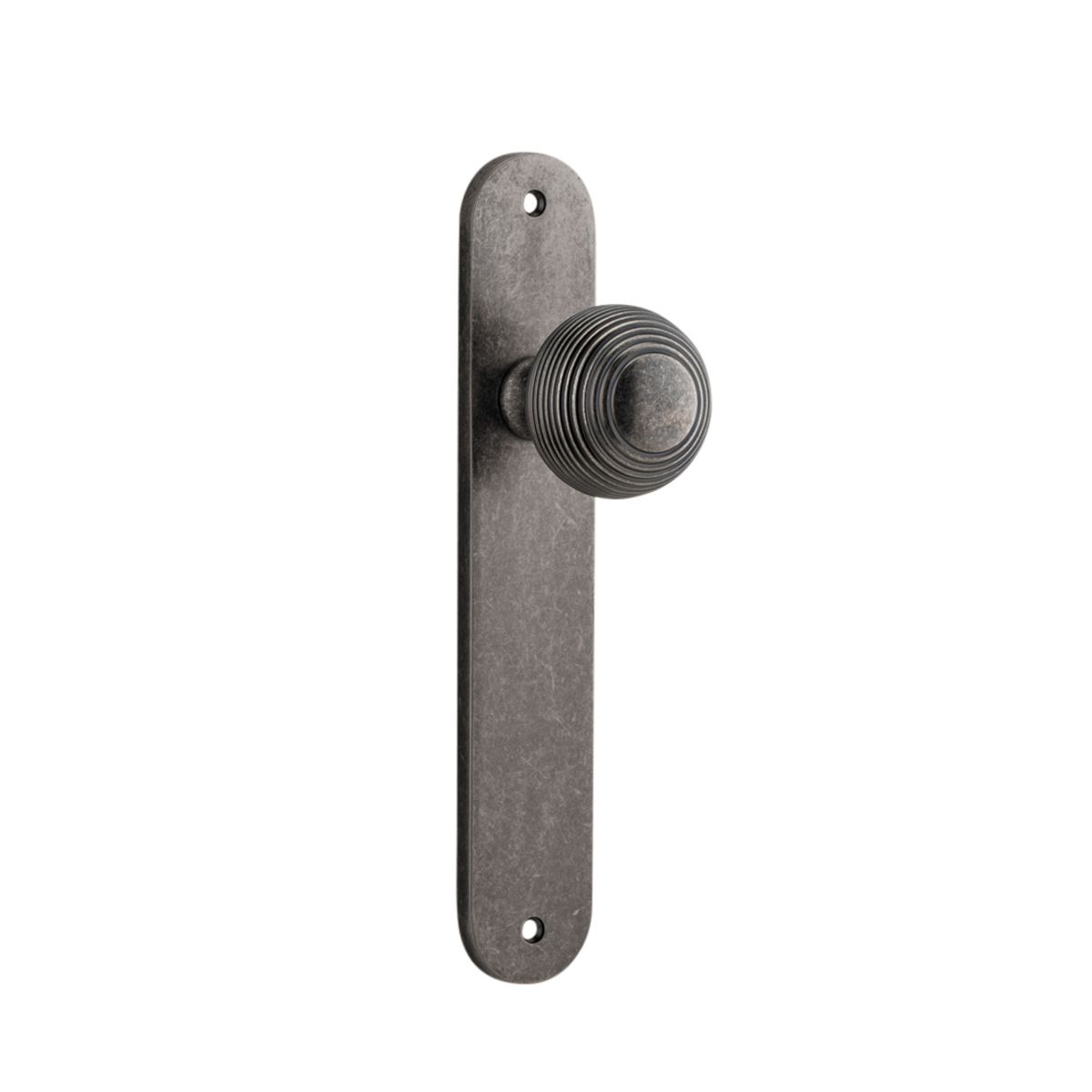 13836 - Guildford Knob - Oval Backplate - Distressed Nickel - Passage