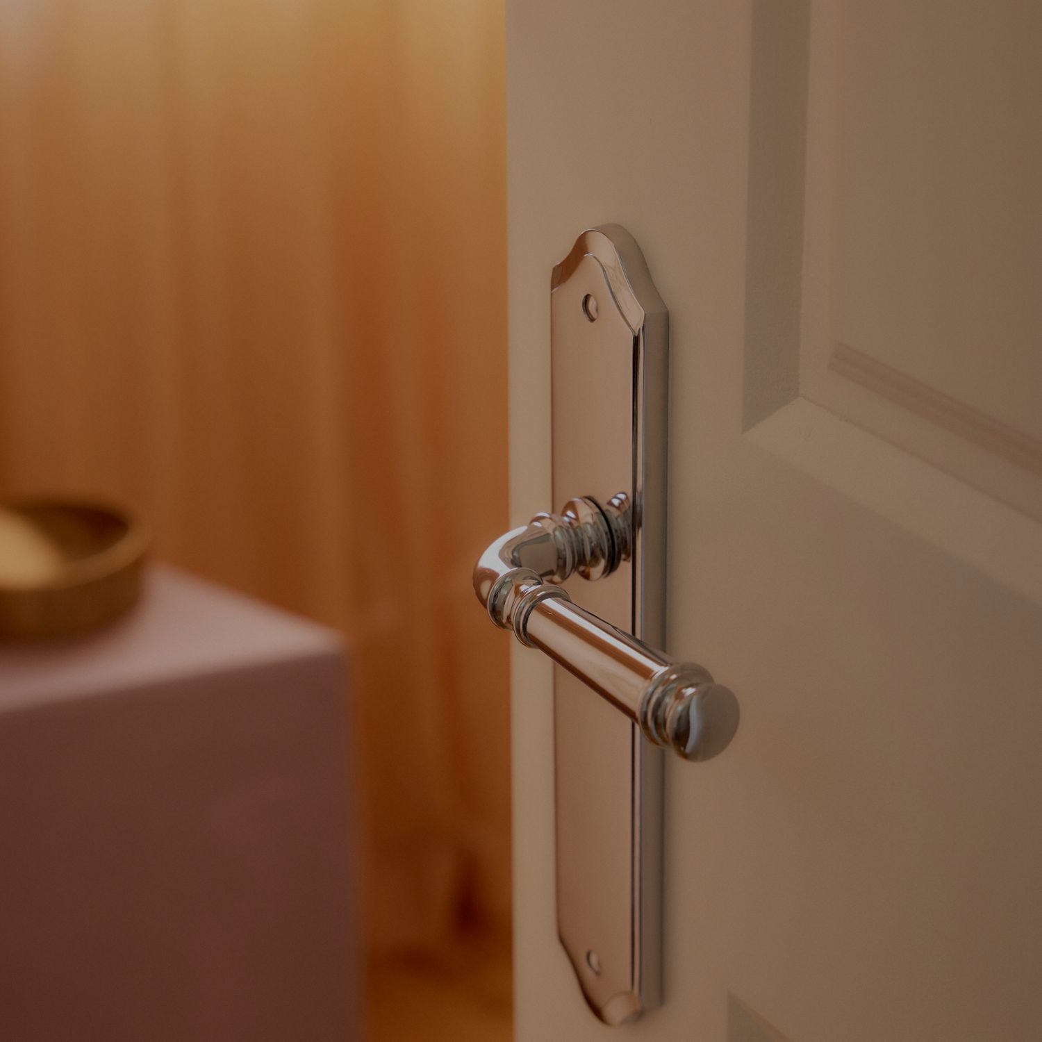 10218KPASS60 - Verona Lever - Shouldered Backplate Passage Kit - Polished Brass - Passage