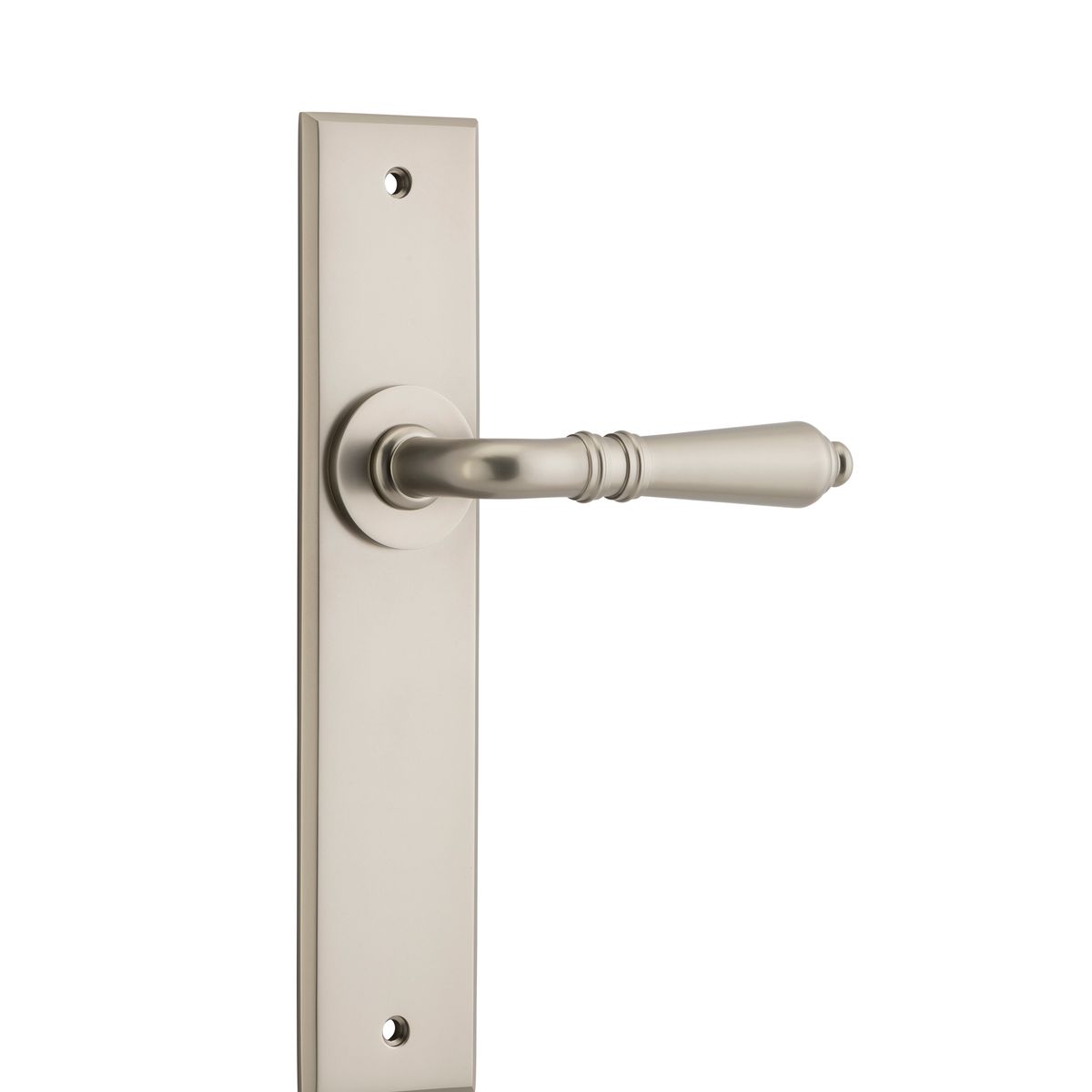 14780 - Sarlat Lever - Chamfered Backplate - Satin Nickel - Passage