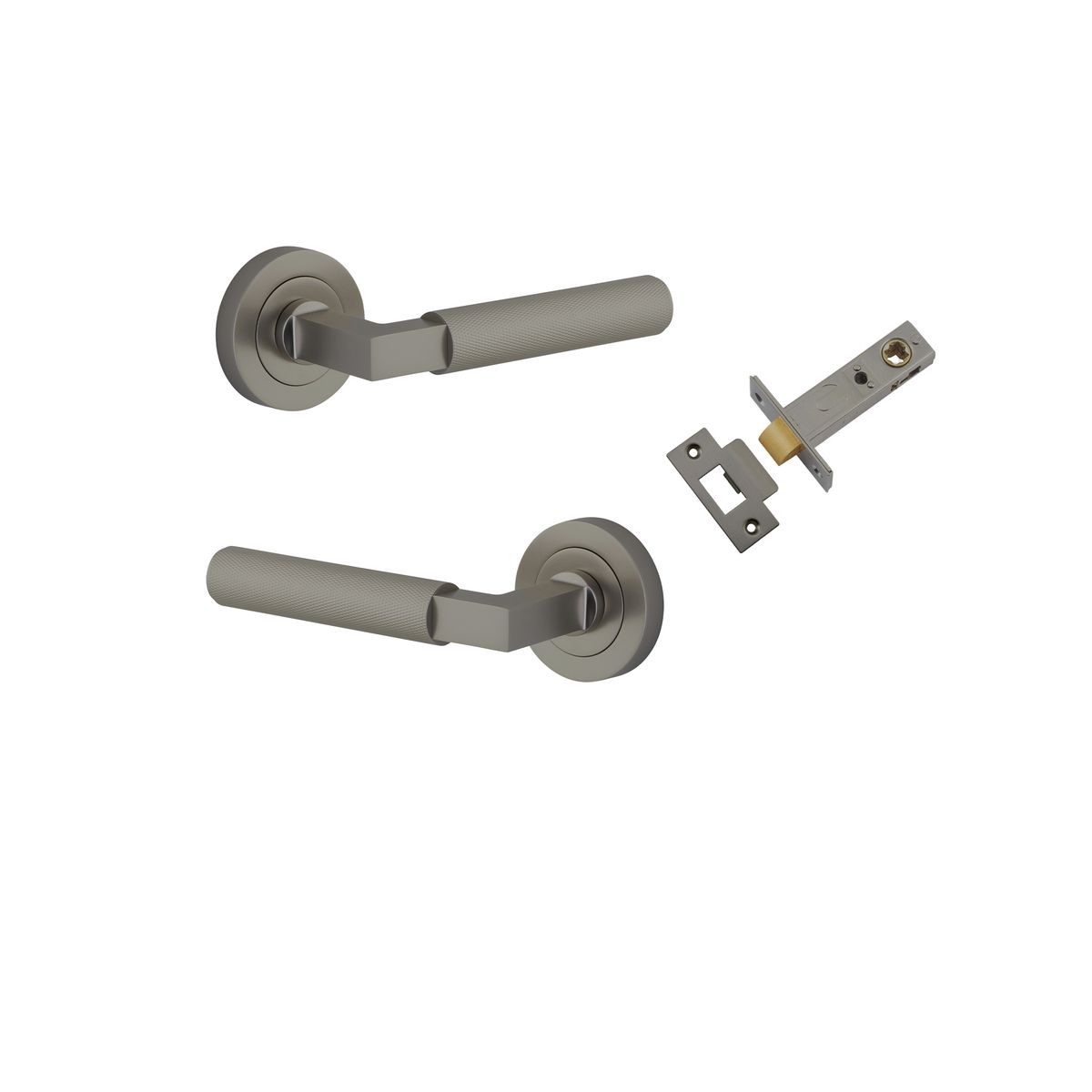 16861KPASS60 - Brunswick Lever - Round Rose Passage Kit - Graphite PVD - Passage