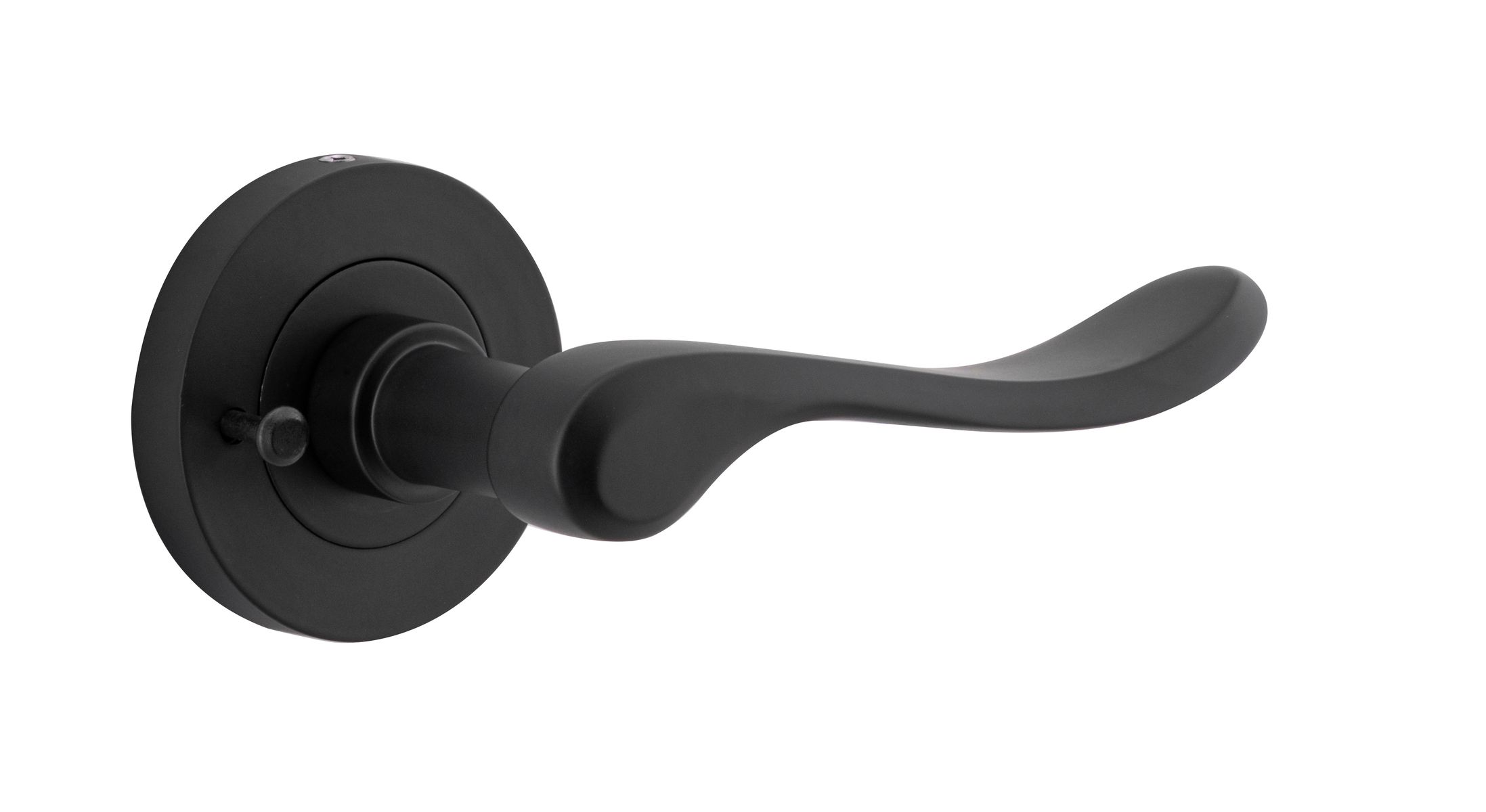 20793KIBPRIV60 - Stirling Lever - Round Rose (Inbuilt Privacy) - Matt Black - Privacy