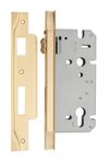 6113 - Rebated 85mm Euro Roller Mortice Locks - 60mm Backset - Brushed Brass