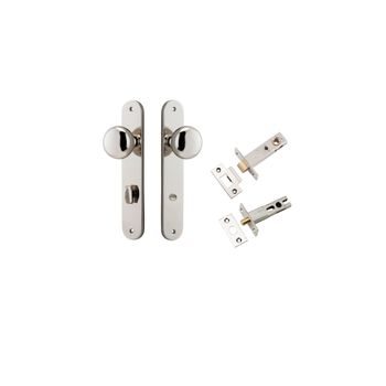 Cambridge Knob - Oval Backplate Privacy Kit with Privacy Turn