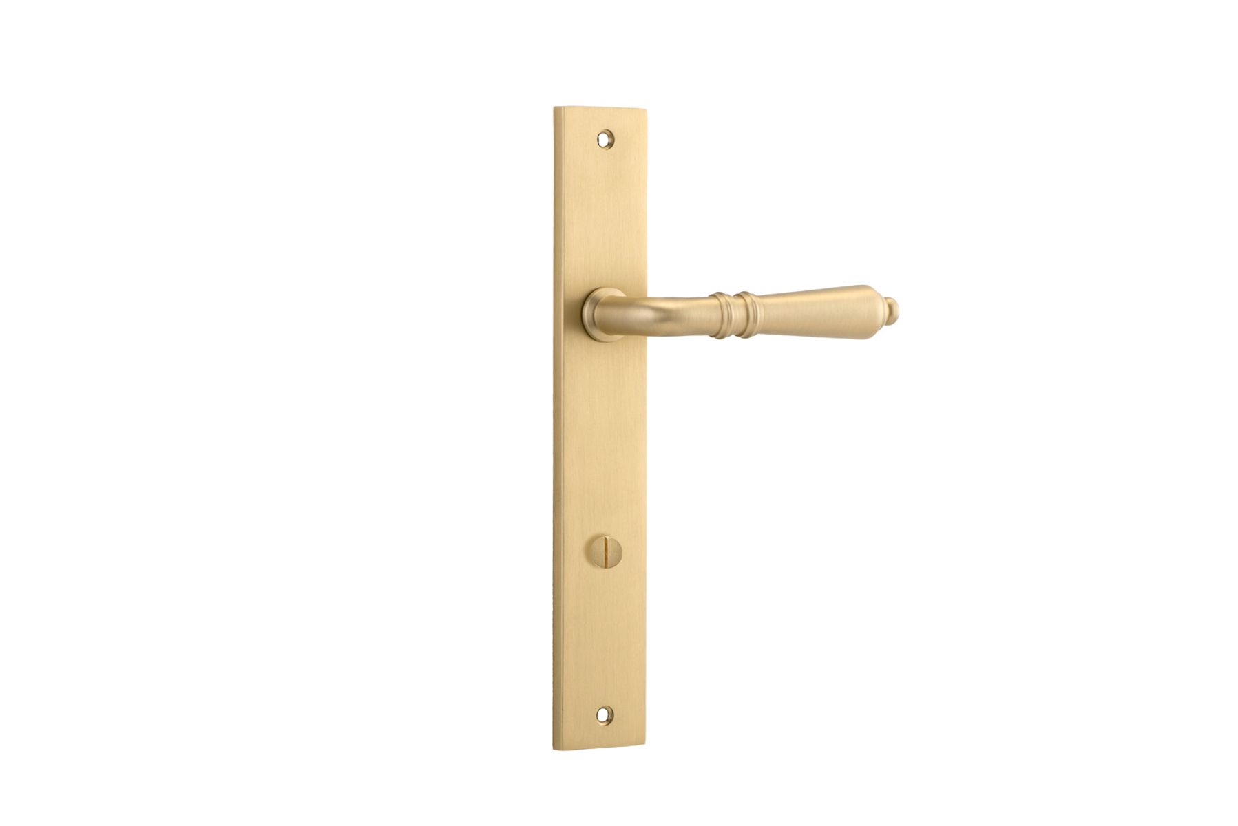 15200P85 - Sarlat Lever - Rectangular Backplate - Brushed Brass - Privacy