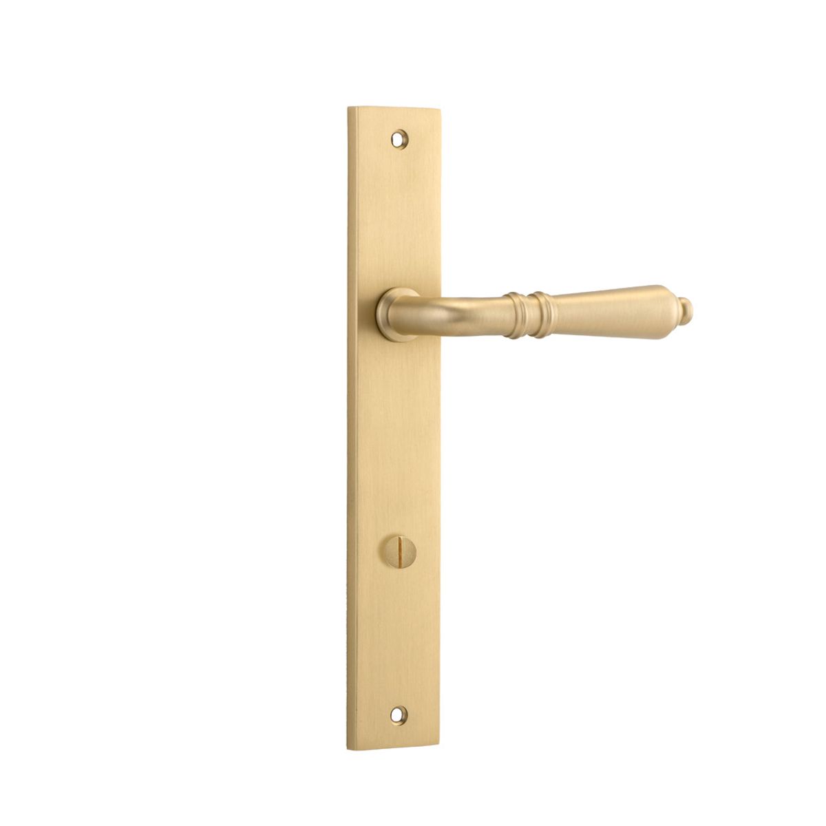 15200P85 - Sarlat Lever - Rectangular Backplate - Brushed Brass - Privacy