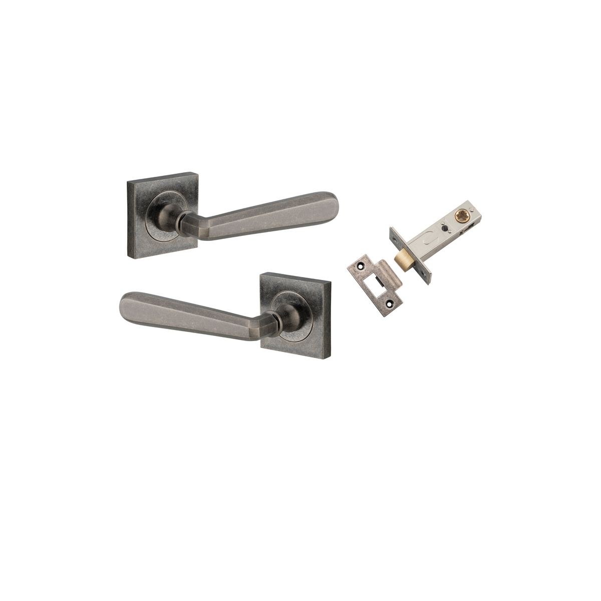 21197KPASS60 - Copenhagen Lever - Square Rose Passage Kit - Distressed Nickel - Passage