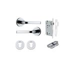 0324KENTR60KK - Annecy Lever - Round Rose Entrance Kit with Separate High Security Lock - Polished Chrome - Entrance