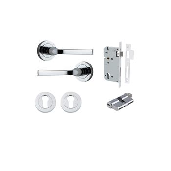 Annecy Lever - Round Rose Entrance Kit with Separate High Security Lock
