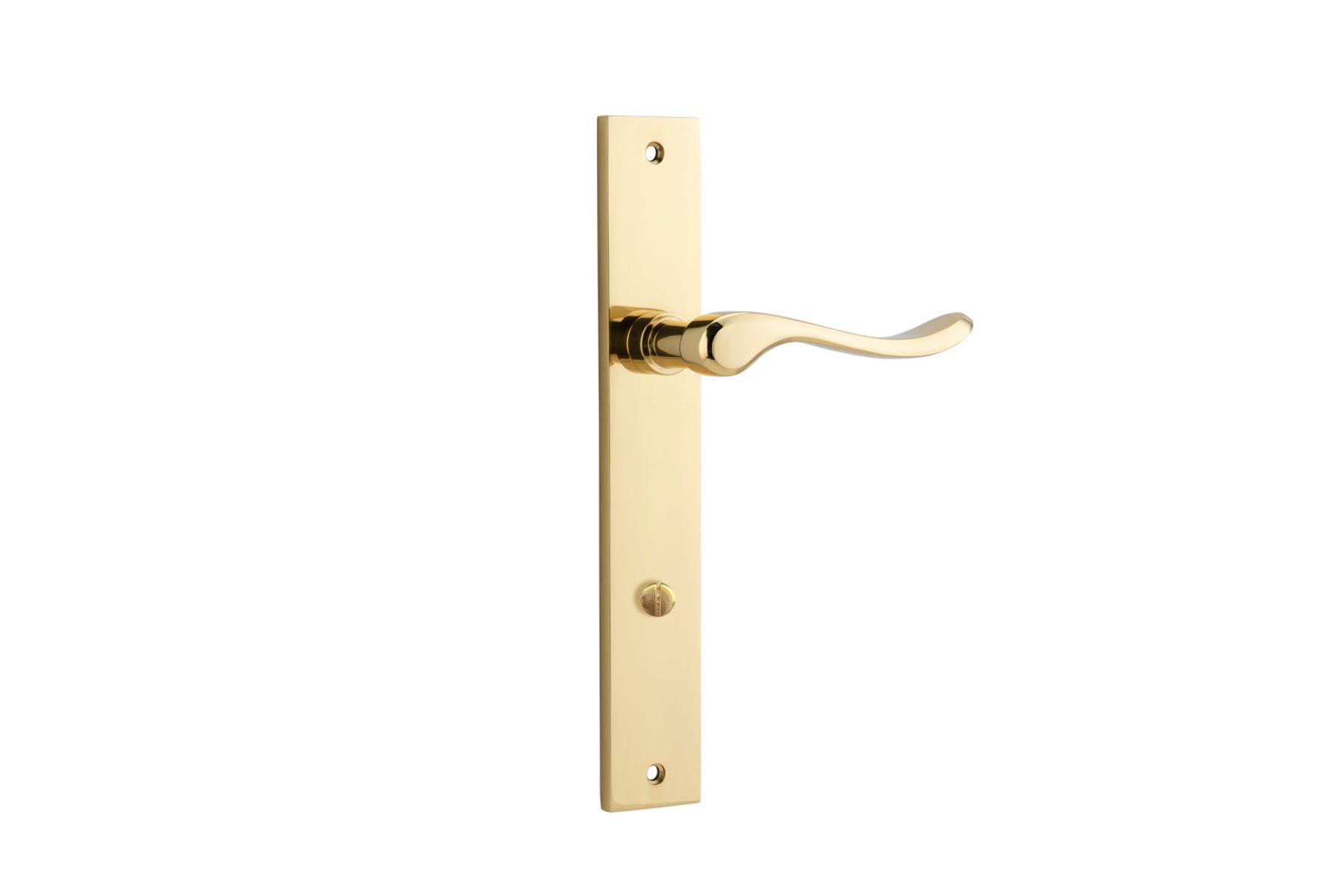 10420P85 - Stirling Lever - Rectangular Backplate - Polished Brass - Privacy