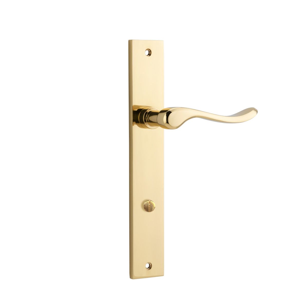 10420P85 - Stirling Lever - Rectangular Backplate - Polished Brass - Privacy
