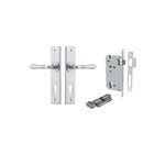 12280KENTR60KT - Sarlat Lever - Chamfered Backplate Entrance Kit with High Security Lock - Brushed Chrome - Entrance