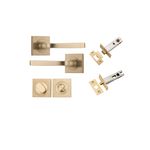 0462KPRIV60 - Annecy Lever - Square Rose Privacy Kit with Separate Privacy Turn - Brushed Brass - Privacy