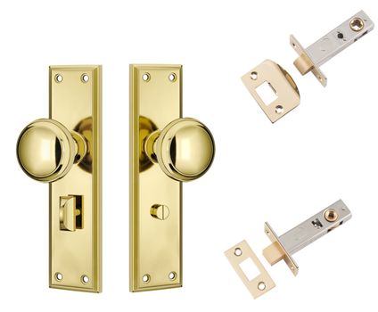 Milton Door Knob - Long Backplate Privacy Set