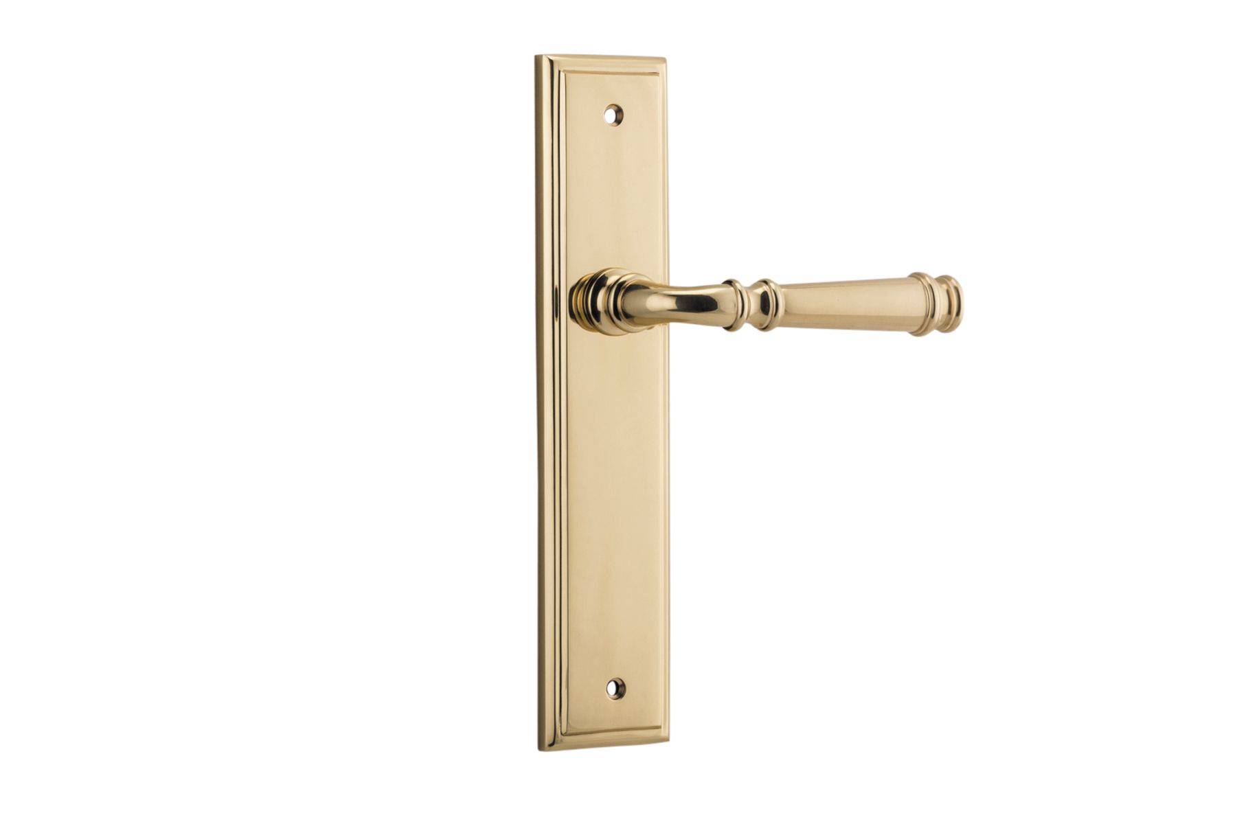 10242 - Verona Lever - Stepped Backplate - Polished Brass - Passage
