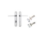 12226KPRIV60 - Baltimore Lever - Oval Backplate Privacy Kit with Privacy Turn - Brushed Chrome - Privacy