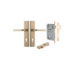 15244KENTR60KT - Annecy Lever - Stepped Backplate Entrance Kit with High Security Lock - Brushed Brass - Entrance