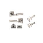 0429KPRIV60 - Brunswick Lever - Square Rose Privacy Kit - Satin Nickel - Privacy