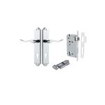 11922KENTR60KT - Stirling Lever - Shouldered Backplate Entrance Kit with High Security Lock - Polished Chrome - Entrance