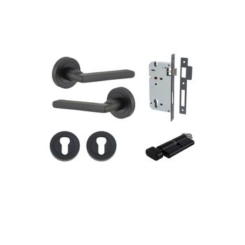 Baltimore Lever - Round Rose Entrance Kit with Separate High Security Lock