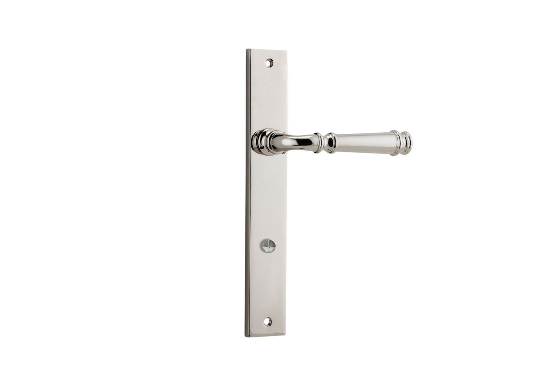 14206P85 - Verona Lever - Rectangular Backplate - Polished Nickel - Privacy