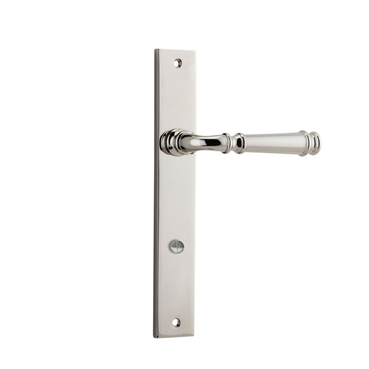 14206P85 - Verona Lever - Rectangular Backplate - Polished Nickel - Privacy