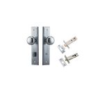 12340KPRIV60 - Cambridge Knob - Stepped Backplate Privacy Kit with Privacy Turn - Brushed Chrome - Privacy