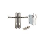 14730KENTR60KT - Verona Lever - Oval Backplate Entrance Kit with High Security Lock - Satin Nickel - Entrance