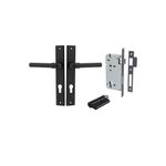 12896KENTR60KK - Helsinki Lever - Rectangular Backplate Entrance Kit with High Security Lock - Matt Black - Entrance