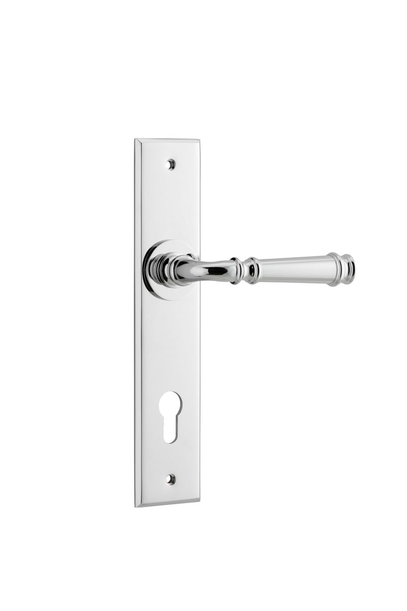 11786E85 - Verona Lever - Chamfered Backplate - Polished Chrome - Entrance