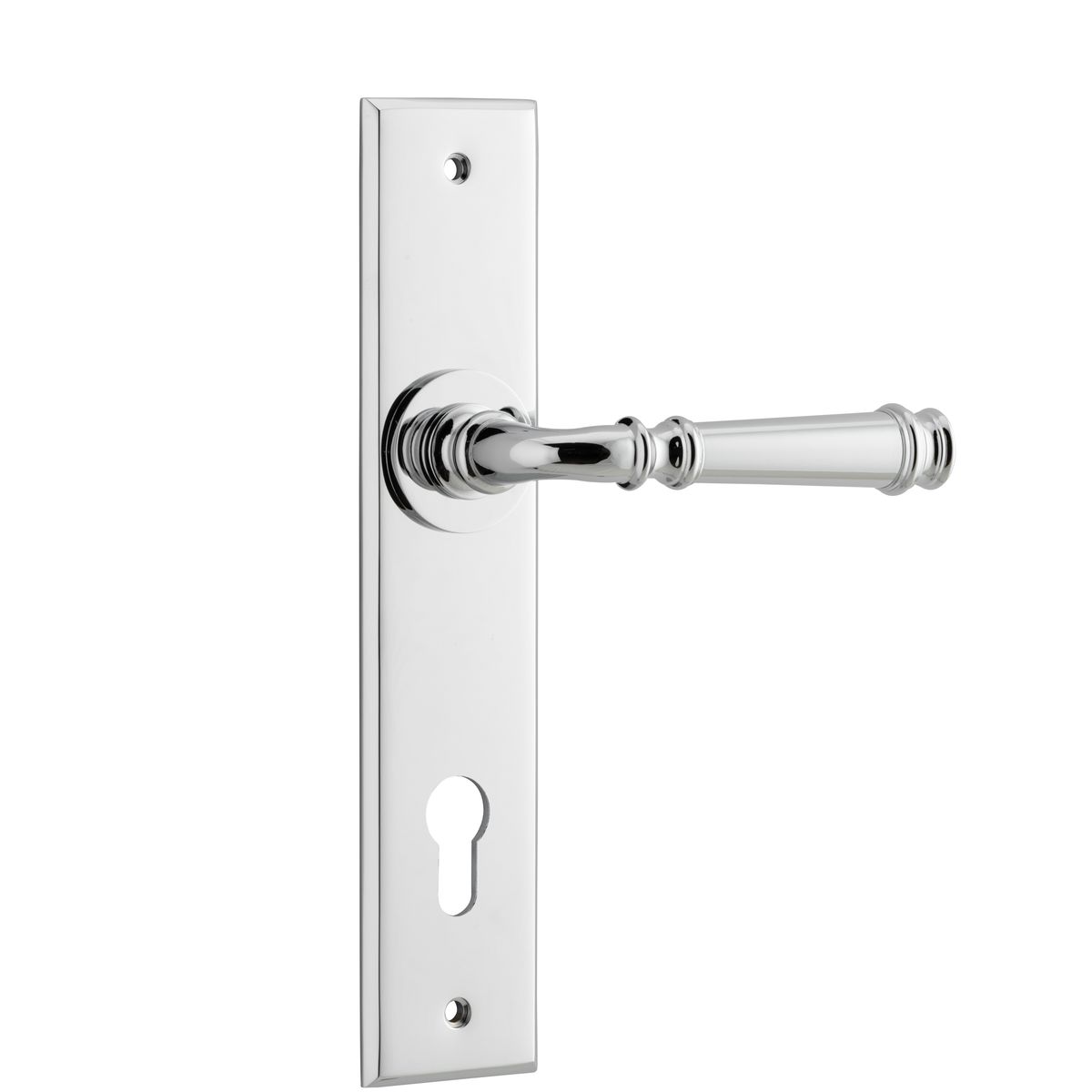11786E85 - Verona Lever - Chamfered Backplate - Polished Chrome - Entrance