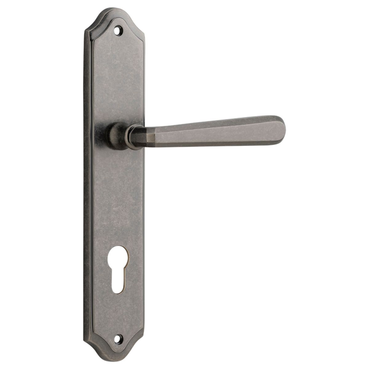 13874E85 - Copenhagen Lever - Shouldered Backplate - Distressed Nickel - Entrance