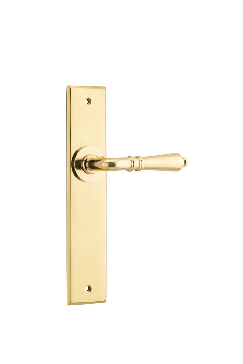 10280 - Sarlat Lever - Chamfered Backplate - Polished Brass - Passage