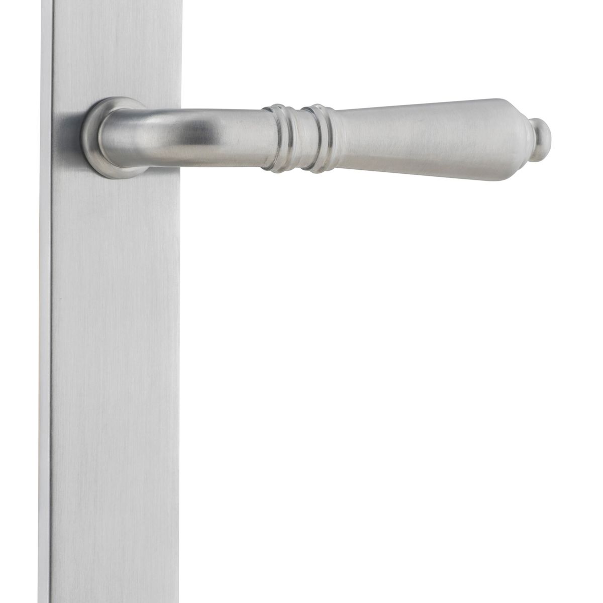12200 - Sarlat Lever - Rectangular Backplate - Brushed Chrome - Passage
