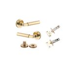 0340KPRIV60 - Berlin Lever - Round Rose Privacy Kit - Polished Brass - Privacy