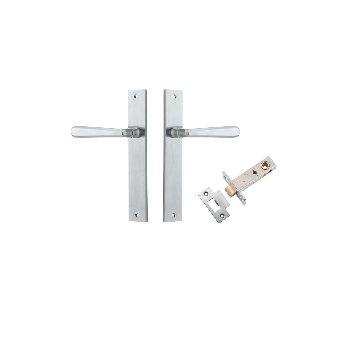 12372KPASS60 - Copenhagen Lever - Rectangular Backplate Passage Kit - Brushed Chrome - Passage