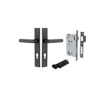 12860KENTR60KT - Osaka Lever - Rectangular Backplate Entrance Kit with High Security Lock - Matt Black - Entrance