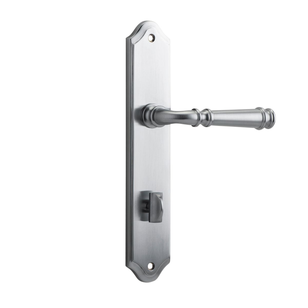 12218P85 - Verona Lever - Shouldered Backplate - Brushed Chrome - Privacy