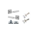 0415KPRIV60 - Berlin Lever - Square Rose Privacy Kit - Brushed Chrome - Privacy