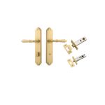 16212KPRIV60 - Sarlat Lever - Shouldered Backplate Privacy Kit with Privacy Turn - Brushed Gold PVD - Privacy