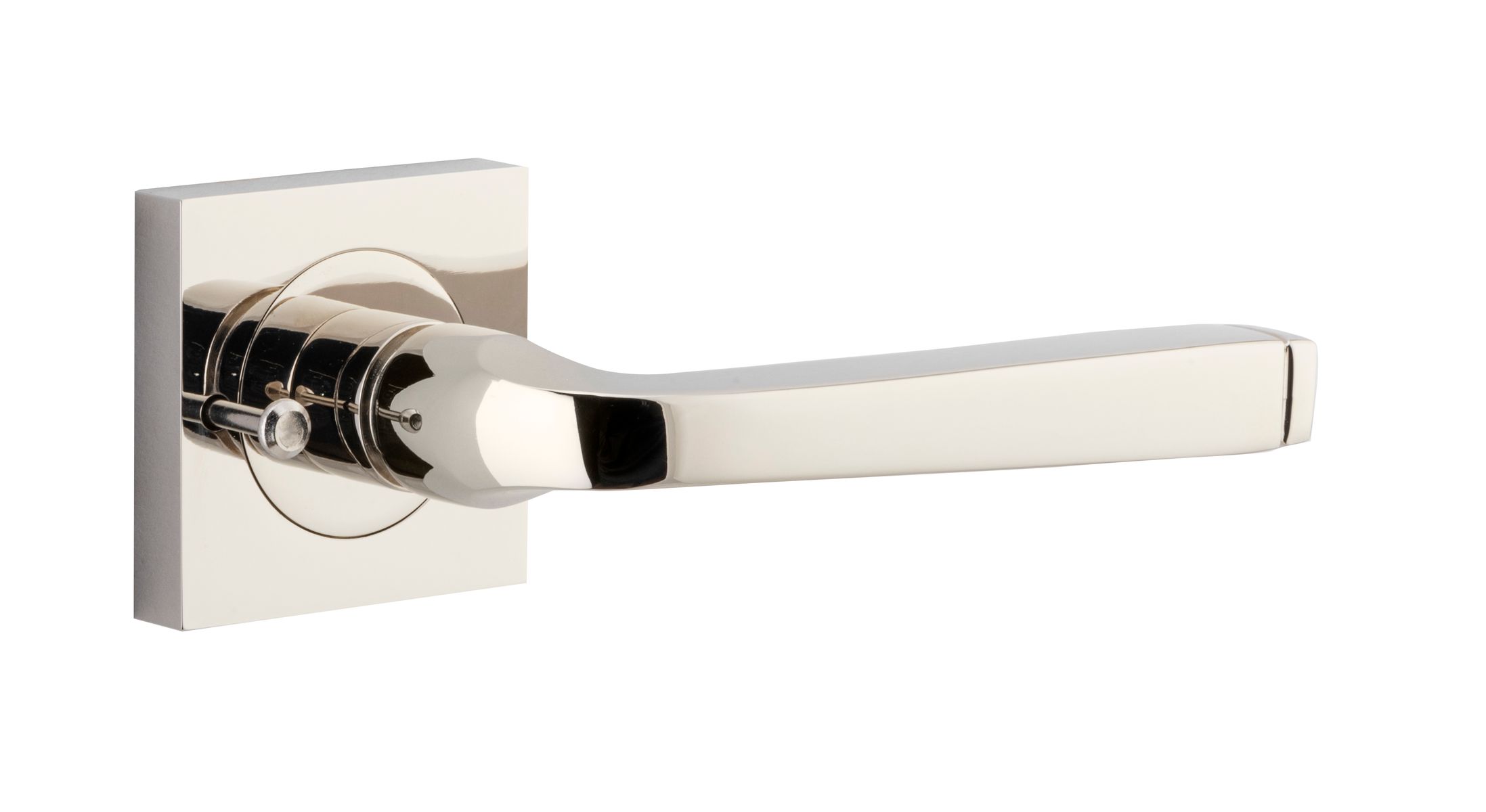 0398KIBPRIV60 - Annecy Lever - Square Rose (Inbuilt Privacy) - Polished Nickel - Privacy