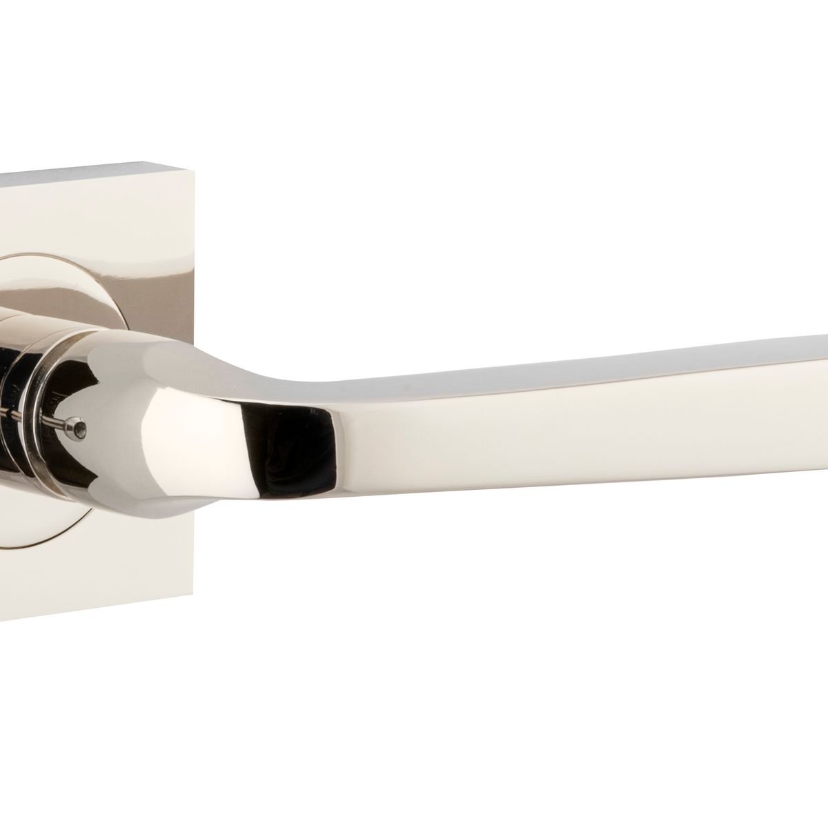 0398KIBPRIV60 - Annecy Lever - Square Rose (Inbuilt Privacy) - Polished Nickel - Privacy