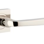 0398KIBPRIV60 - Annecy Lever - Square Rose (Inbuilt Privacy) - Polished Nickel - Privacy