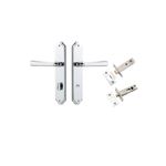 11874KPRIV60 - Copenhagen Lever - Shouldered Backplate Privacy Kit with Privacy Turn - Polished Chrome - Privacy