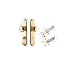 10328KPRIV60 - Cambridge Knob - Shouldered Backplate Privacy Kit with Privacy Turn - Polished Brass - Privacy