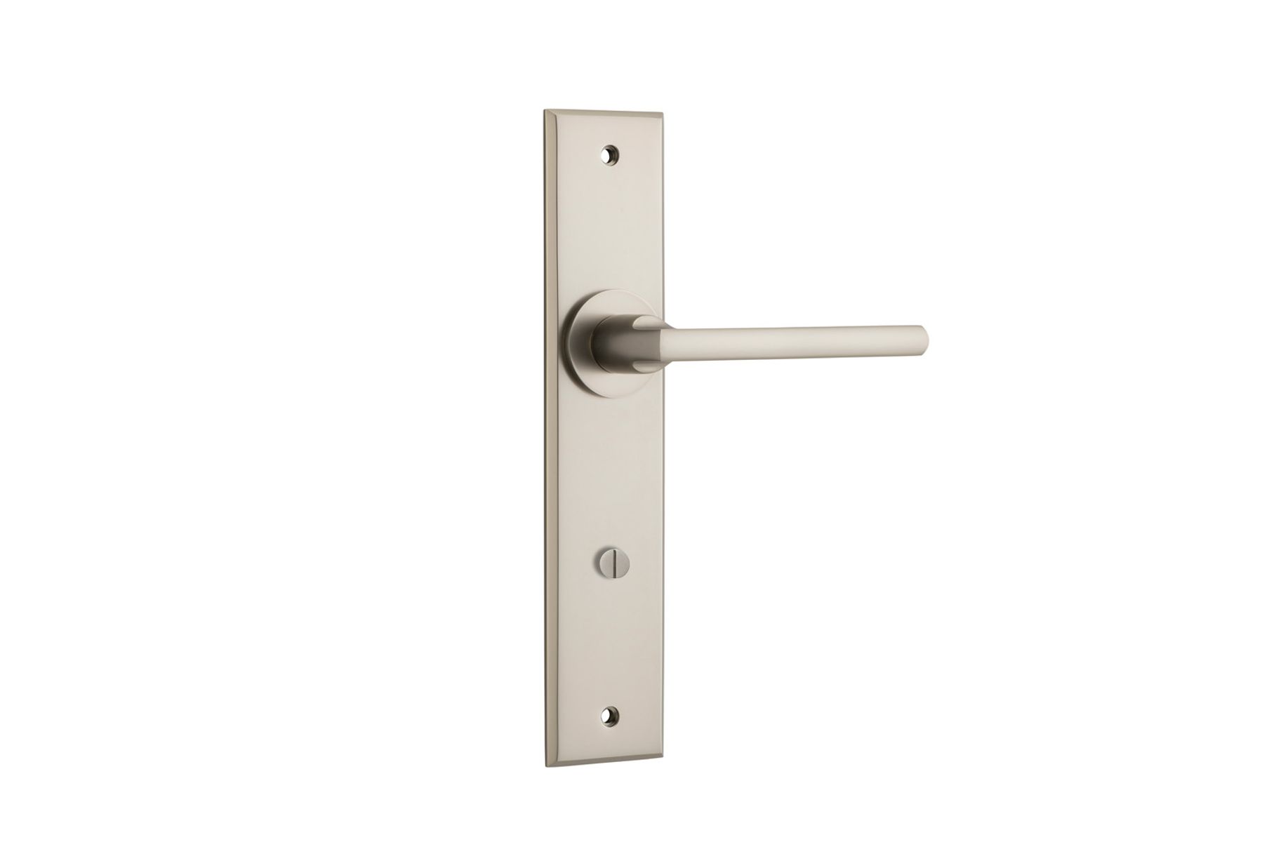 14782P85 - Baltimore Lever - Chamfered Backplate - Satin Nickel - Privacy