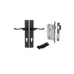12920KENTR60KT - Stirling Lever - Rectangular Backplate Entrance Kit with High Security Lock - Matt Black - Entrance