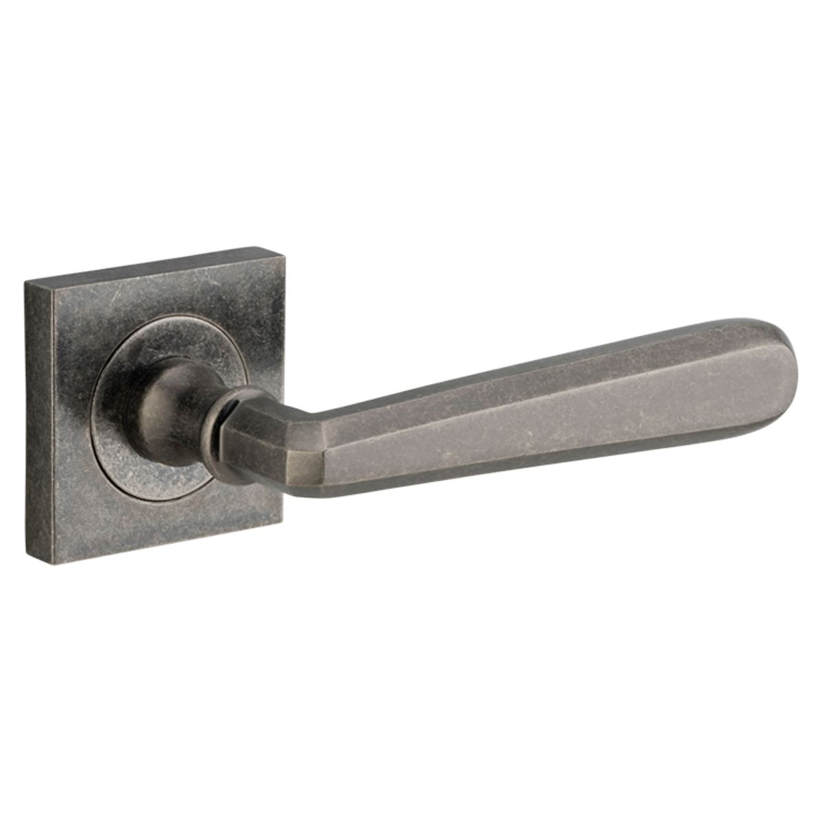 21197 - Copenhagen Lever - Square Rose - Distressed Nickel - Passage