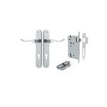 12424KENTR60KK - Stirling Lever - Oval Backplate Entrance Kit with High Security Lock - Brushed Chrome - Entrance