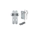 12334KENTR60KT - Cambridge Knob - Oval Backplate Entrance Kit with High Security Lock - Brushed Chrome - Entrance